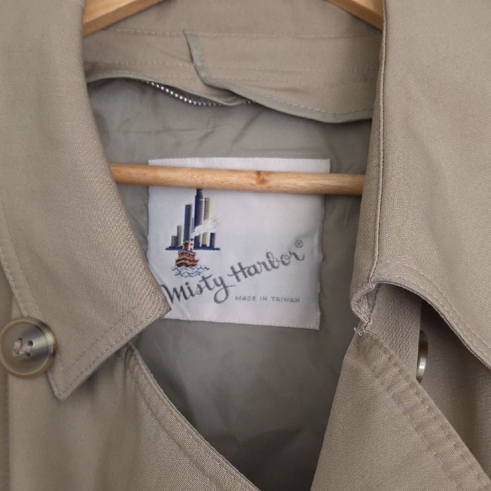 Men's Beige Double-Breasted Trench Coat - Picture 2 of 16